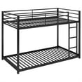 thumbnail image 5 of Metal Bunk Bed, Twin Over Twin Bunk Bed with Ladder and Safety Guardrail for Bedroom, Low Bunk Bed Frame for Kids Teens Adults, Space Saving Kid's Room Bed Frame, No Spring Box Needed, Black, 5 of 7