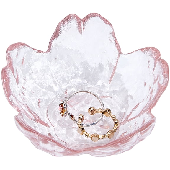 Small Glass Jewelry Tray Sakura Flower Glass Jewelry Dish Ring Dishes