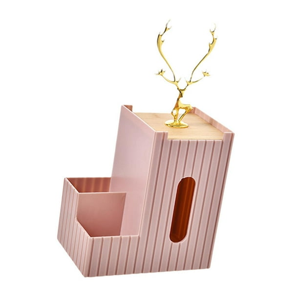 Soporte para papel de cocina, organizador con control remoto, caja de pañuelos, dispensador de servilletas, mesa G-rosa