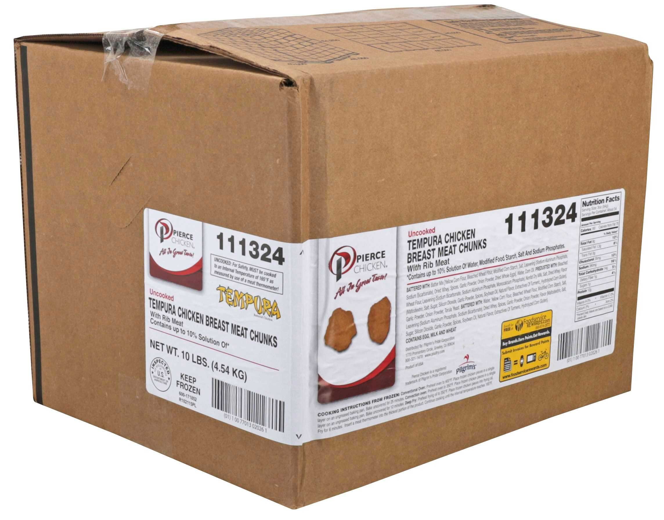 Pierce Chicken Pilgrims Tempura Chicken Breast Chunks 5 lbs (PACK OF 2)