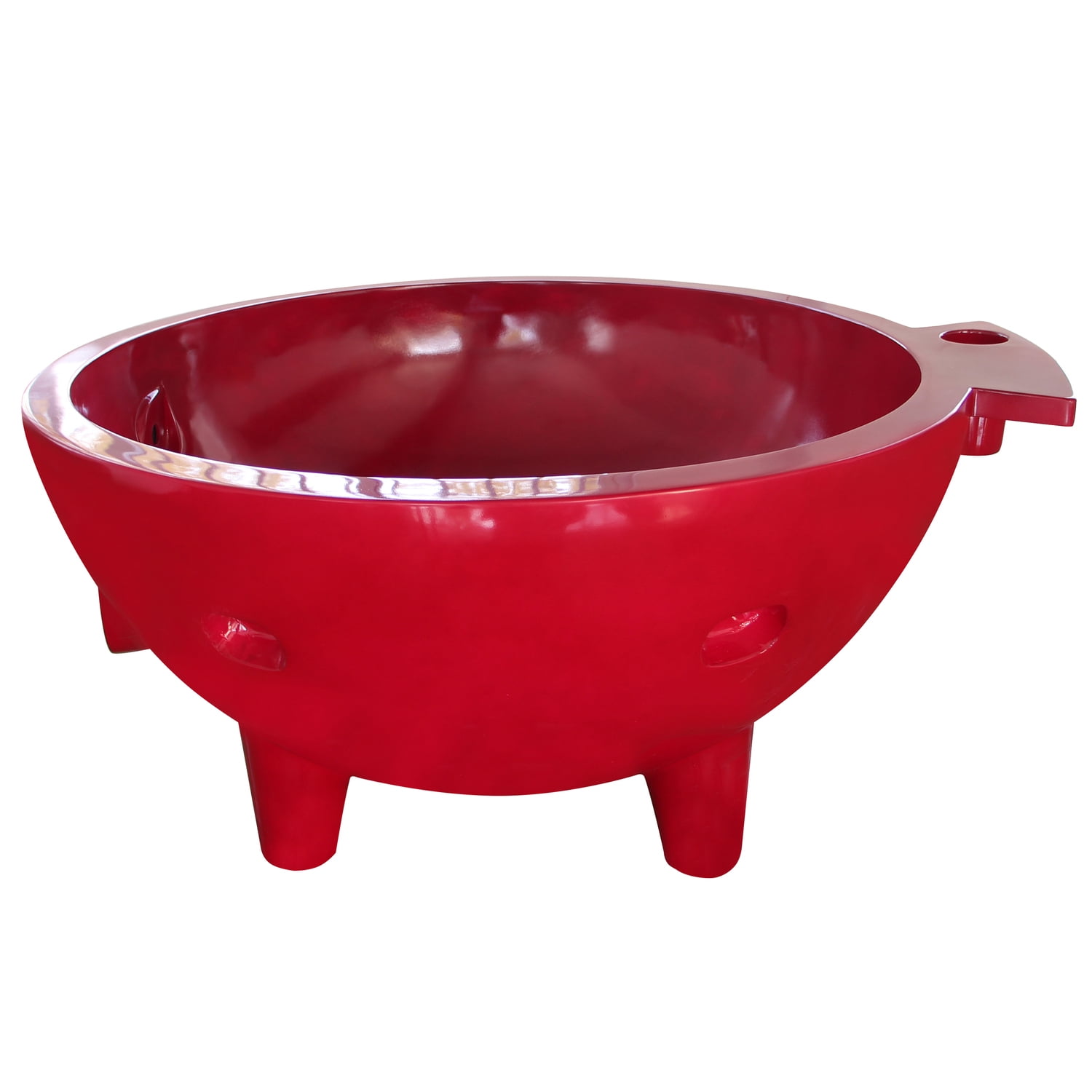 HomeStock Rustic Romance Red Wine Round Portable Outdoor Hot Tub, 220 lbs Capacity, Includes Heavy Duty Cover, Heating via Wood Fire