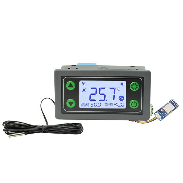 Digital LCD Affichage Intelligent Téléphone Portable Application Contrôle à Distance Contrôleur Wifi Intégré Relais 30A avec Minuterie Démarrage et Arrêt Enregistrement de Données de Nuage d'Enregistrement Haut et Bas et Fonction