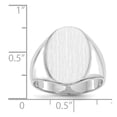 thumbnail image 3 of 14K White Gold Ring Band Signet 17.5x14.0mm Closed Back Men's, 3 of 5