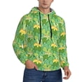 thumbnail image 2 of Lsque Cartoon Frog And Lotus Leaf Pattern Casual Men's Hoodie,Hooded Sweatshirt with Kangaroo Pocket,Pullover Hoodie-Small, 2 of 7