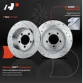 thumbnail image 5 of A-Premium 11.85 inch (301mm) Rear Drilled and Slotted Disc Brake Rotors + Ceramic Pads Kit Compatible with Select Toyota Models - Camry 2002-2006, Avalon 2005-2007, Solara 2004-2008, 6-PC Set, 5 of 9