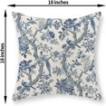 thumbnail image 6 of Chinoiserie Floral Birds Pillow Covers 18x18 Set of 2 Blue and Cream Spring Flower Decoratiove Pillowcase Vintage Outdoor Decor Throw Pillows for Couch Farmhouse Cushion Case for Home Sofa, 6 of 6