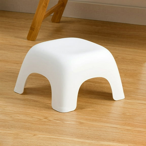 WRITWAA White Plastic Anti- Bathroom Foot Stool for Toilet Use, Step Stool for Adults, 14.5x11.5x9.5 Inches