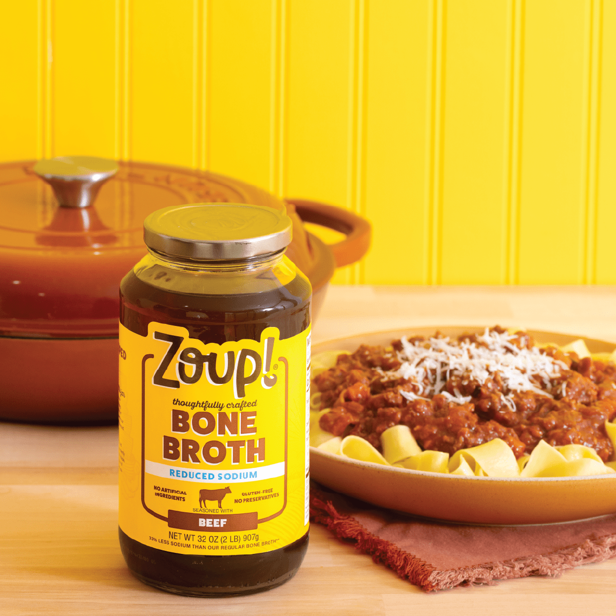 Zoup! Really Good Beef Bone Broth Reduced Sodium, Shelf-Stable, 32 oz
