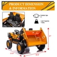 thumbnail image 2 of LUIBAS 24V 4WD 2-Seater XL Kids Ride on Truck Electric Toy Car with Electric Dump Bed, Parents Remote Control Kids Car Tractor Toys Ride-on Dump Truck for Boys and Girls Ages 3+, Yellow, 2 of 6