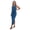 Blue, variant on Women Summer Lightweight Breathable Dress Crew Neck Sleeveless Side Slit Midi Casual Sundress Beach Cover Up Dresses