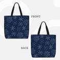 thumbnail image 3 of Naloa Snowflake Dark Blue Tote Bag for Women, Foldable Tote Bag With Zipper, Large Shoulder Bag, Top Handle Handbag for Travel, Work, Shopping, 3 of 9