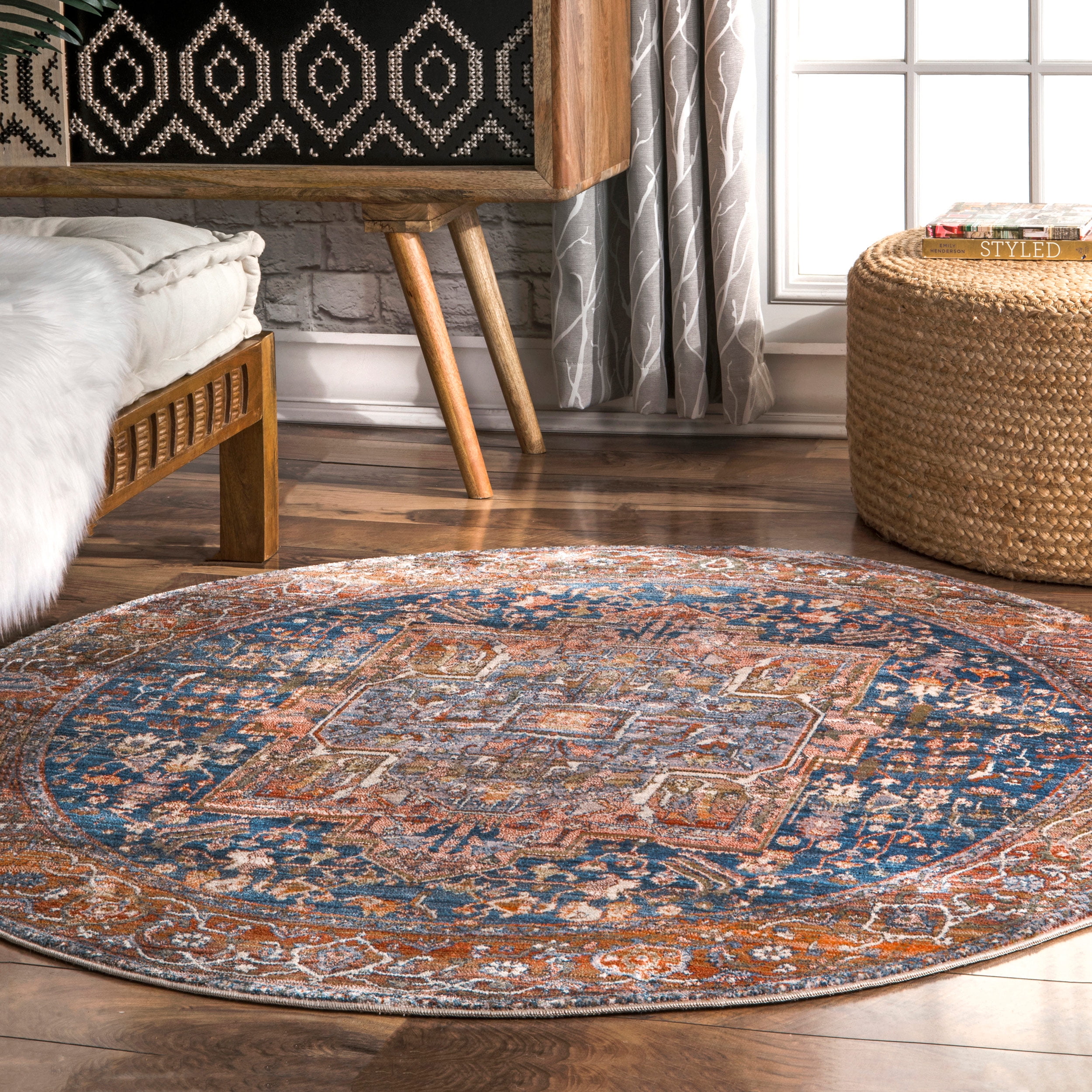 nuLOOM Vintage Harriet Medallion Fringe Rug Area Rug