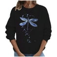 thumbnail image 2 of jjayotai Long Sleeve Tops for Women 2024, Casual Fall Crew Neck Sweatshirts Cute Dragonfly Print Loose Fit Fashion Shirts, 2 of 8