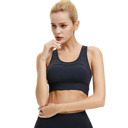 Women's Camisole  Padded Cup Back Adjustment buckle Gym Active  Sports Bra Fitness Stretch Workout Racerback