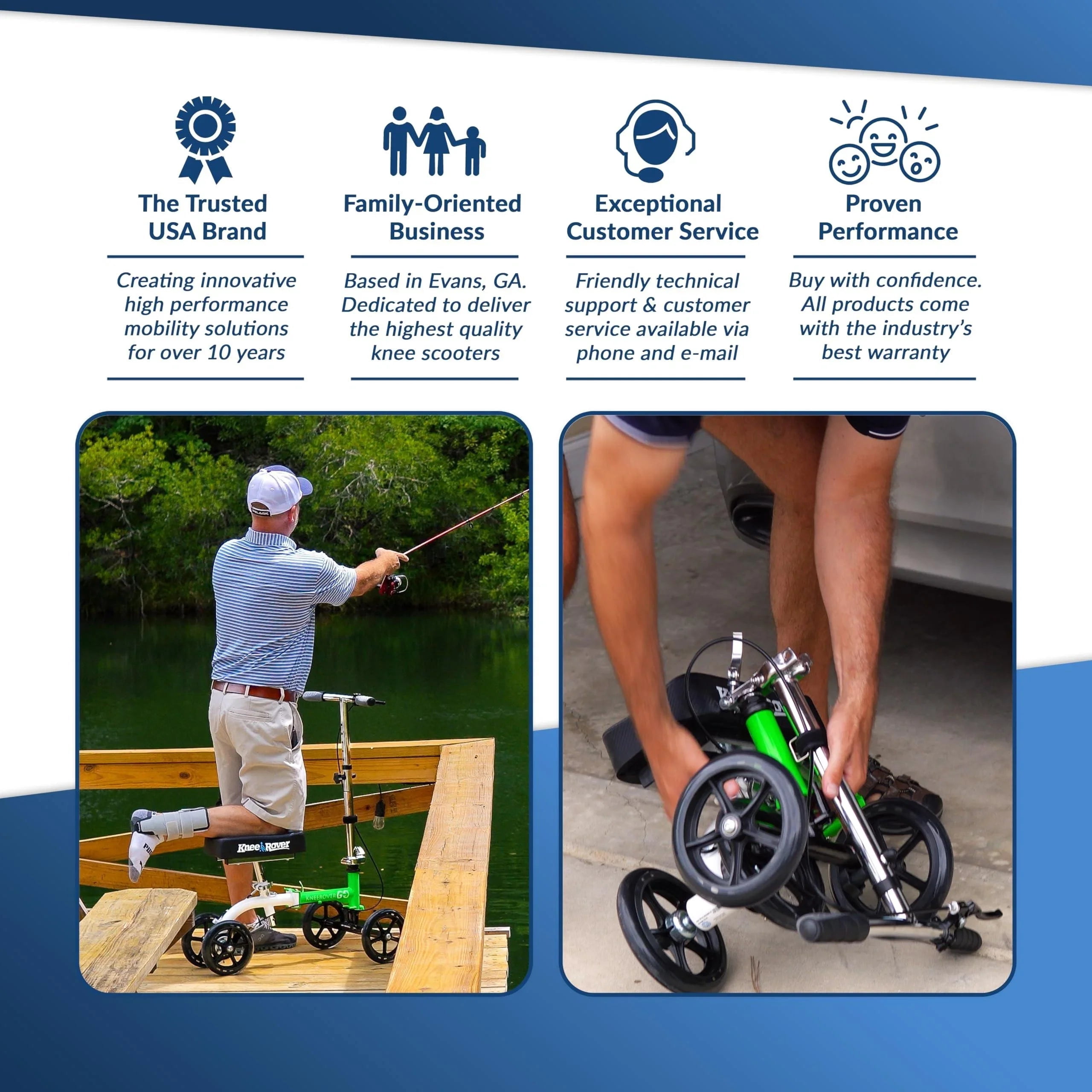 KneeRover GO Knee Scooter - Compact, Portable, Foldable for