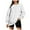 White, variant on Sweatshirt Women Fall Relaxed Fit Crewneck Long-sleeved Bell Drop Shoulder with Pocket Plain Leisure Cotton Pullovers(Light Gray,XXL)