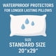thumbnail image 4 of Paquete de 4 fundas de almohada de vinilo con cremallera de lujo: protectores impermeables para almohadas más duraderas. Tamaño estándar 20""x29"". Ideal para uso doméstico, hotelero y hospitalario., 4 of 5