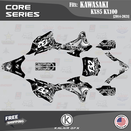 Kalair GFX Graphics Kit for Kawasaki KX100 (2014-2023) Core Series