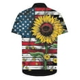 thumbnail image 4 of Men's American Flag Hawaiian Shirt Trendy Independence Day Patriotic Tees Loose Casual Short Sleeved Collar Button Top Multicolor M, 4 of 5