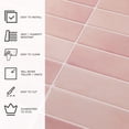 thumbnail image 3 of 10 Sheets Pink Peel and Stick Backsplash - 12" x 12" 3D Self Adhesive Peel and Stick Subway Tile for Kitchen Bathroom, 3 of 6