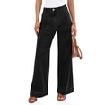 thumbnail image 6 of Women High Waisted Wide Leg Pleated Jeans Loose Elastic Denim Pants with Pockets, 6 of 6
