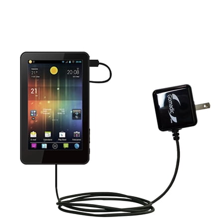 Gomadic Intelligent Compact AC Home Wall Charger suitable for the MID M729b - High output power with a convenient, foldable plug design - Uses TipExch