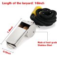 thumbnail image 4 of Silbato, Silbato deportivo de acero inoxidable con cordón, Silbato con sonido fuerte y nítido, Ideal para árbitro, entrenador, profesor, entrenamiento, supervivencia, emergencia, 4 of 5