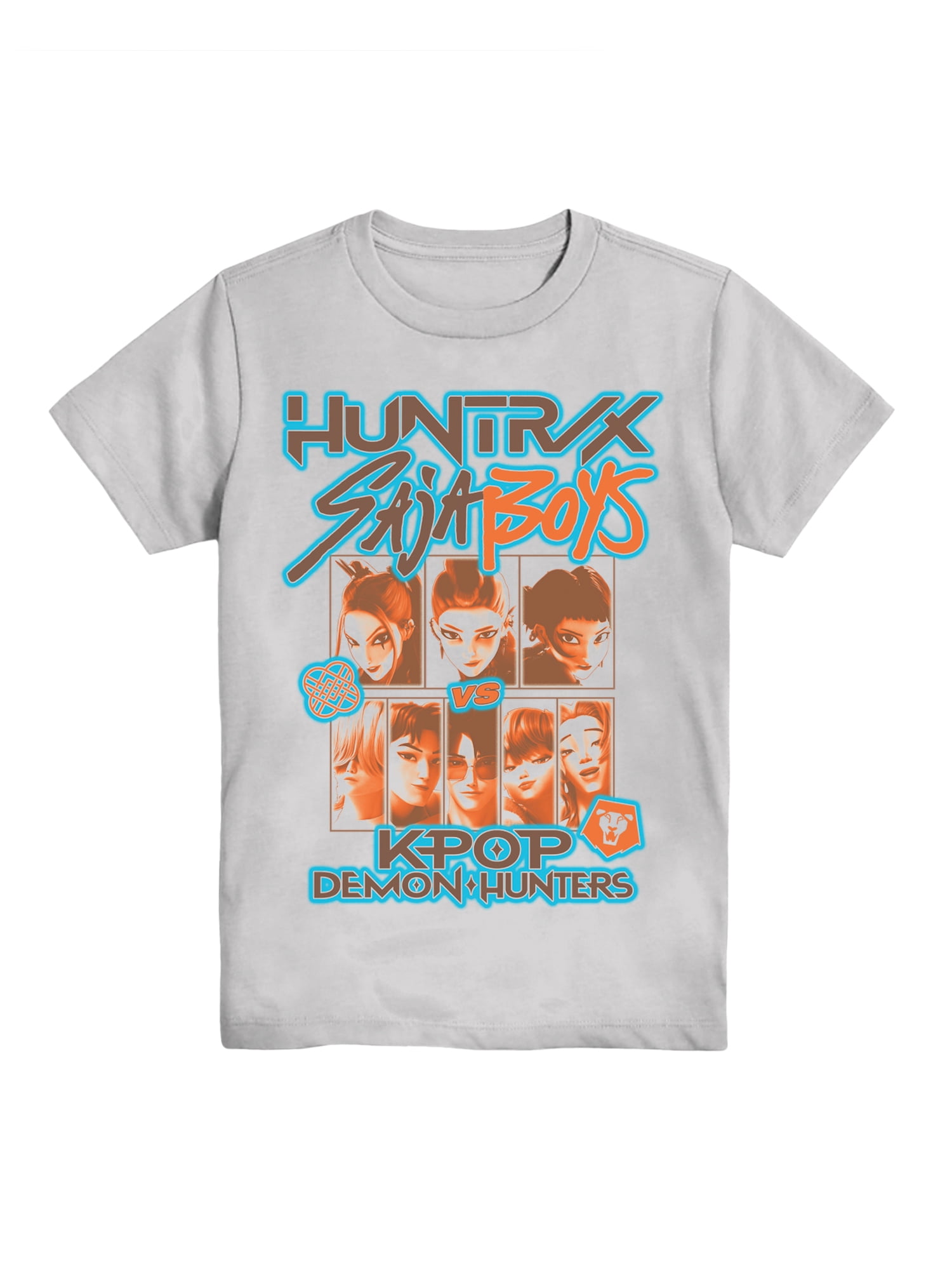 K-Pop Demon Hunters Boys' Graphic 2-Piece Set T-Shirts, Platinum Silver and Charcoal Dust, Sizes 4-18