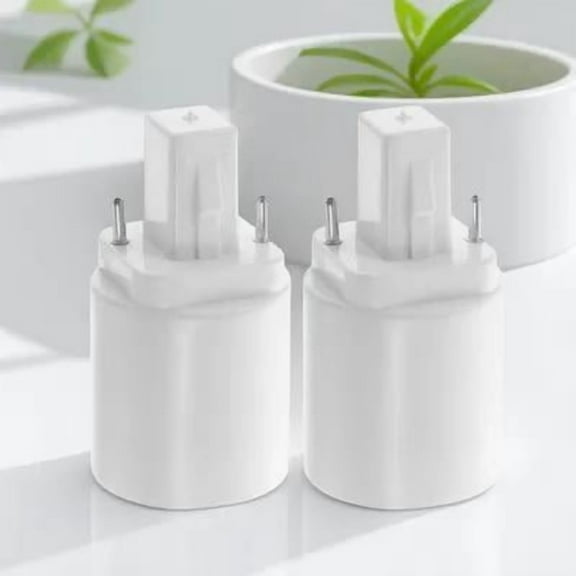 WRITWAA 2Pcs White G24d to E27 Lamp Socket Converter Adapter for Light Bulb Replacement