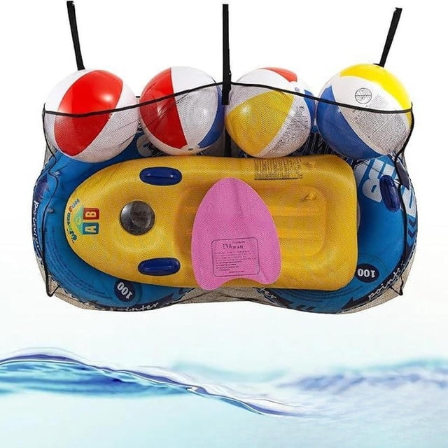 Bolsa organizadora de malla para flotadores de piscina, juguetes inflables acuáticos, juguetes de piscina y .