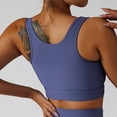 thumbnail image 4 of Sujetador deportivo Alta resistencia a prueba de golpes Secado rápido Transpirable Cuello en U Bralette sin costuras para correr Yoga Púrpura XL, 4 of 6