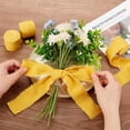 thumbnail image 6 of 5.5 Yards 3 Rolls Yellow Green Cotton Ribbon 1.6 Inch Wide Handmade Frayed Ribbons Cotton Rustic Frayed Edge Ribbon Tassel Fringe Ribbon for Gift Wrapping Wedding Holiday Decor, 6 of 9