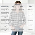 thumbnail image 3 of Girls Plaid Button Down Shirt Kids Fall Trendy Long Sleeve Crewneck Loose Tops for Daily Wear Black 14-16 Years, 3 of 6