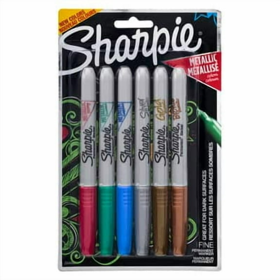 6 Packs: 6 ct. (36 total) Sharpie Fine Point Metallic Permanent Markers