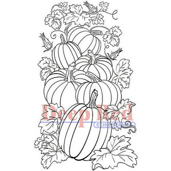 Deep Red Cling Stamp 2"X3"-Pumpkin Patch