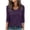 Purple Shirts for Women, variant on Pxxlle 3/4 Length Sleeve Tops Women Summer Casual V Neck T Shirts Solid Color Classic Tees with Pocket Dark Gray L
