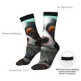 thumbnail image 4 of Hirioo Cute Flower Puppy Butterfly Pattern Adult Middle Tube Socks Breathable Sock Non-Pilling,Contrasting Color Design, 4 of 6
