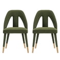 thumbnail image 1 of Manhattan Comfort Chaise de Salle à Manger Moderne en Velours Vert Olive - Ensemble de 2, 1 of 3