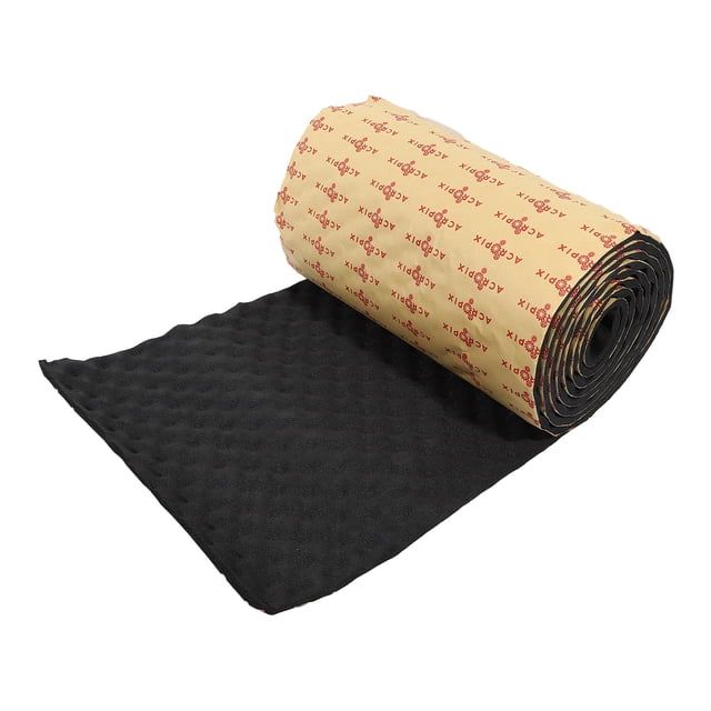 27.2 Cuadrados Pies Coche Calor Resistente Ola Espuma Amortiguador 199" x 20" Negro