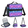 thumbnail image 5 of Butterfly and Daisy Purple Pattern Insulated Lunch Bag with Shoulder Strap and Bottle Holder,Bento School Lunch Bag Box,11x9.5x3.5 Inches, 5 of 5