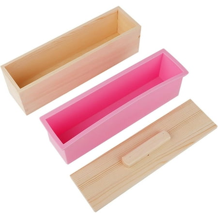 

XJU-900ML RecTangles Silicone Soap Molds with Lid DIY Tool for Baking Cake Ice Chocolate Flexible Non Stick Molds for Homemade Treats-0904