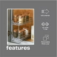 thumbnail image 6 of Household Essentials Glidez Powder-Coated Steel Pull-Out/Slide-Out Storage Organizer with Plastic Liners for Spice Rack Use - 2 -Tier Design - Fits Standard Size Cabinet or Shelf, Brushed Silver, 6 of 9