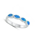 thumbnail image 4 of CHOOSE YOUR COLOR Blue Simulated Opal Promise Ring .925 Sterling Silver Band CZ Female Size 7, 4 of 4