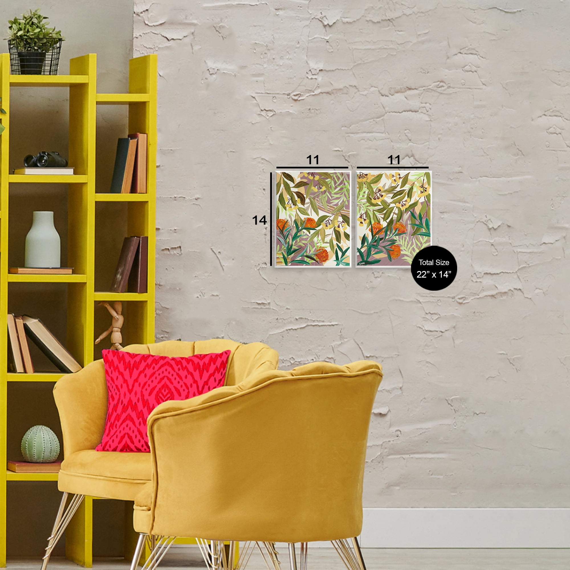 Stupell Industries Walk With Me Botanicals 2 Piece Wall Plaque Art Set, design by Dani Heyward