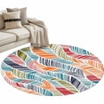thumbnail image 2 of Area Rug 36in, Abstract Art Colorful Stripe Floor Carpet Living Room Rug, Modern Gradient Lines Non-Slip Welcome Mat Indoor Rugs for Bedroom Dining Room, 2 of 9