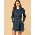thumbnail image 2 of INSPIRE CHIC Manteau Trench à Revers Crantés à Double Boutonnage pour Femme, 2 of 6