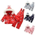 thumbnail image 4 of Atogsazn Baby Boys Girls Winter Snowsuit Toddler Zip Up Long Sleeve Hooded Jackets and Snow Pants Clothes 08-Red 1-2 Years, 4 of 4