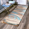 thumbnail image 5 of MDA Rug Imports Orelsi Collection Abstract Area Rug Beige/Blue 8'1'' Round 8' Round Indoor,Accent Blue Round, 5 of 5