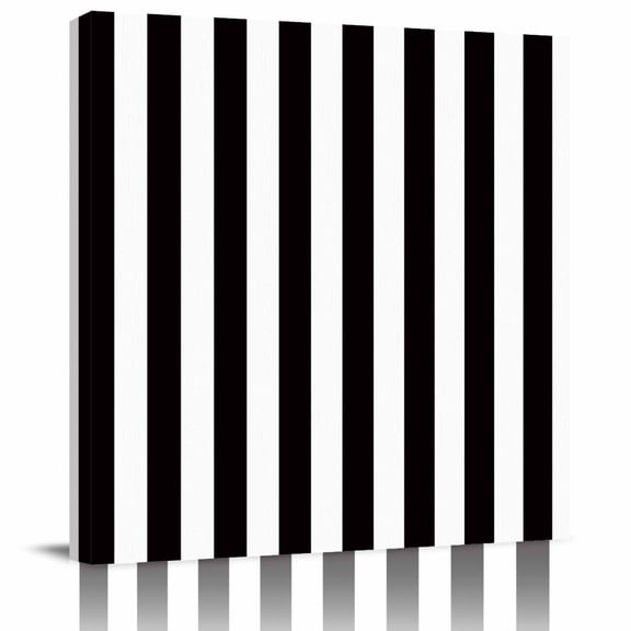 Wall Art Prints, Simple Black White Stripes Framed Canvas Prints for Bedroom Living Room Bathroom Office, Modern Stripes Gallery Wrap Wall Art Poster for Gifts Home Decor 20"x20"