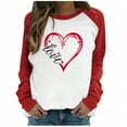 thumbnail image 2 of Brilliant Fashion Women Color Block Valentine's Day Print Casual Blouse T-shirt, 2 of 7
